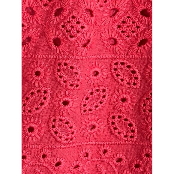 LL Bean Floral Eyelet Tank Dress 12 Pink Feminine Boho Western Preppy Resort 80s - Picture 6 of 14